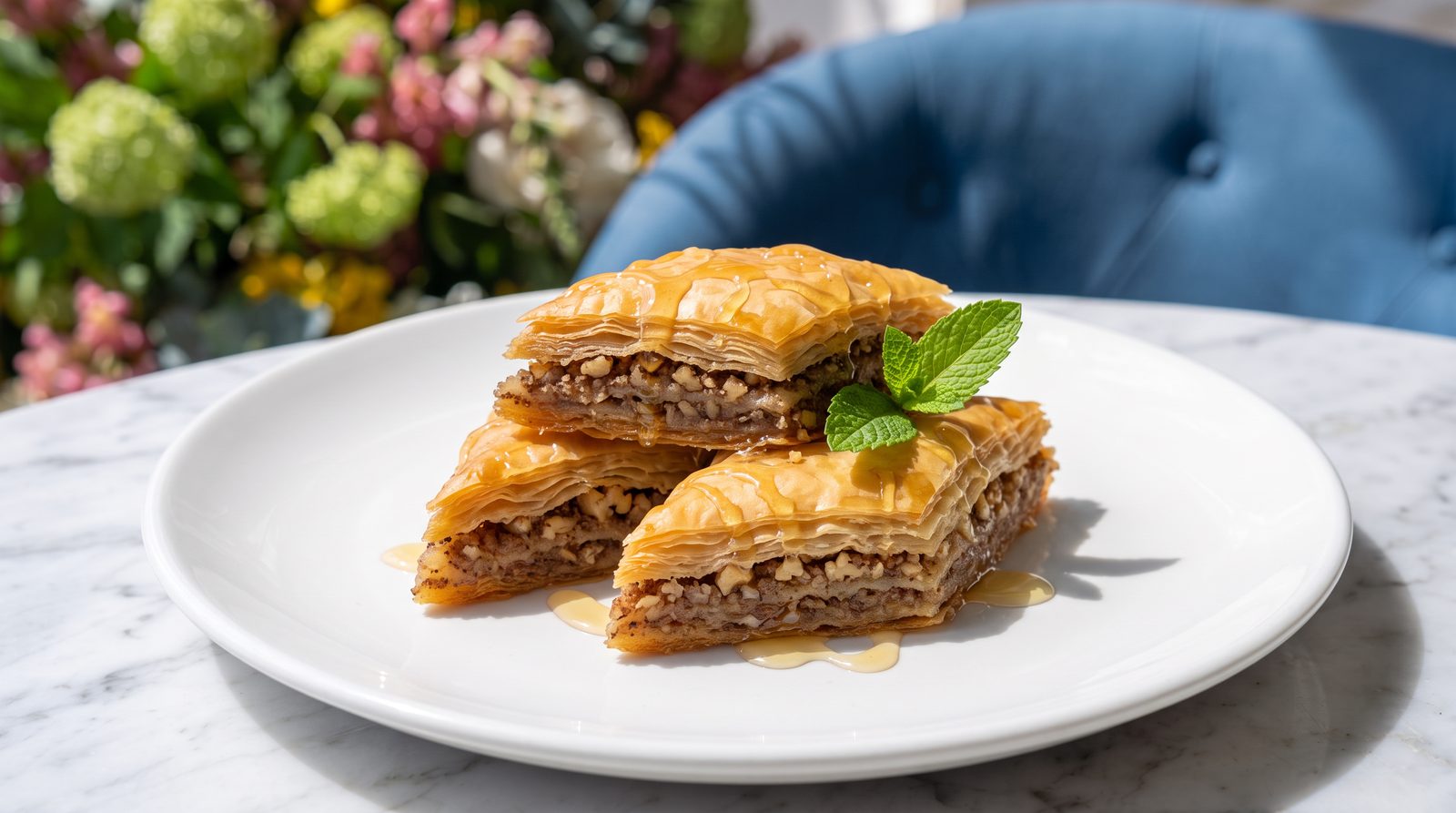 Armenian paklava with walnuts and honey