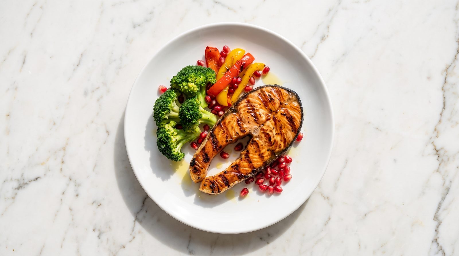 Grilled salmon with vegetables